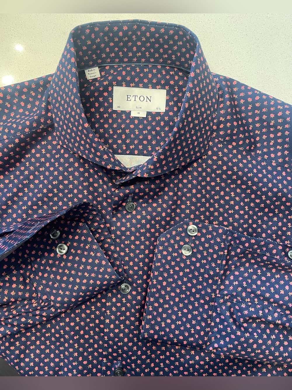 Eton - All cotton patterned dress shirt Size 40 (15 3/4”neck)